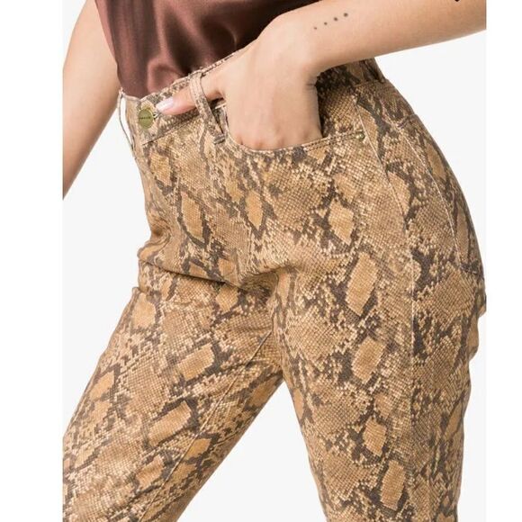 New FRAME High-Rise Snake-Effect Jeans Size 27 - Picture 3 of 16